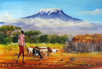 African Painting - Spectacular Mt Kilimanjaro from Africa